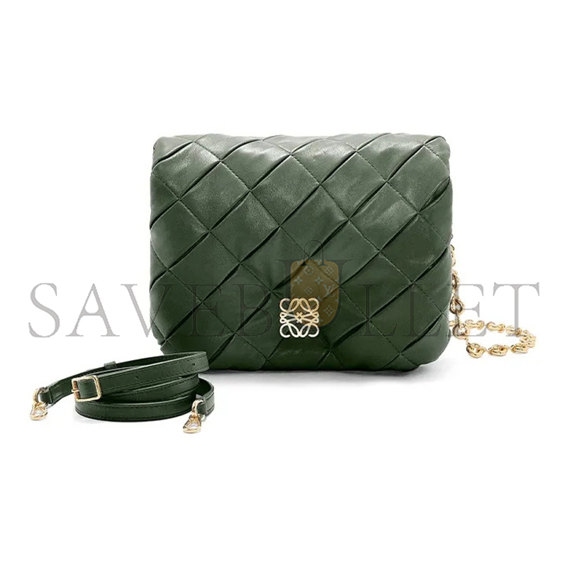 LOEWE PUFFER GOYA PLEATED LEATHER SHOULDER BAG A896P41X14 (23*17*9cm)